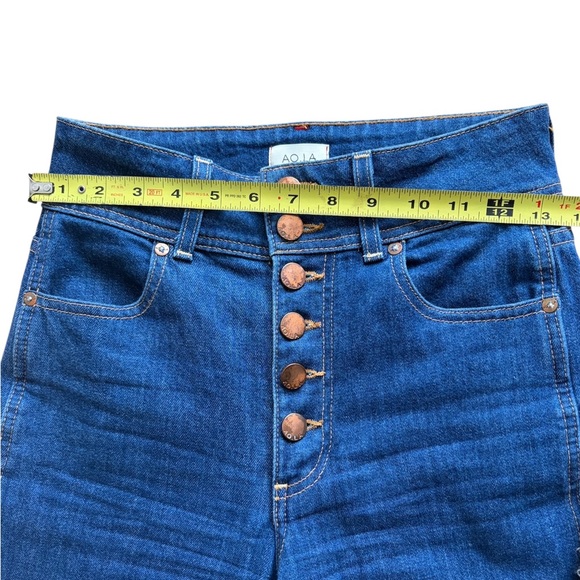 AO.LA  Alice And Olivia Good High Waist Flare Wide Leg Exposed Button, Size 25 - Picture 5 of 9